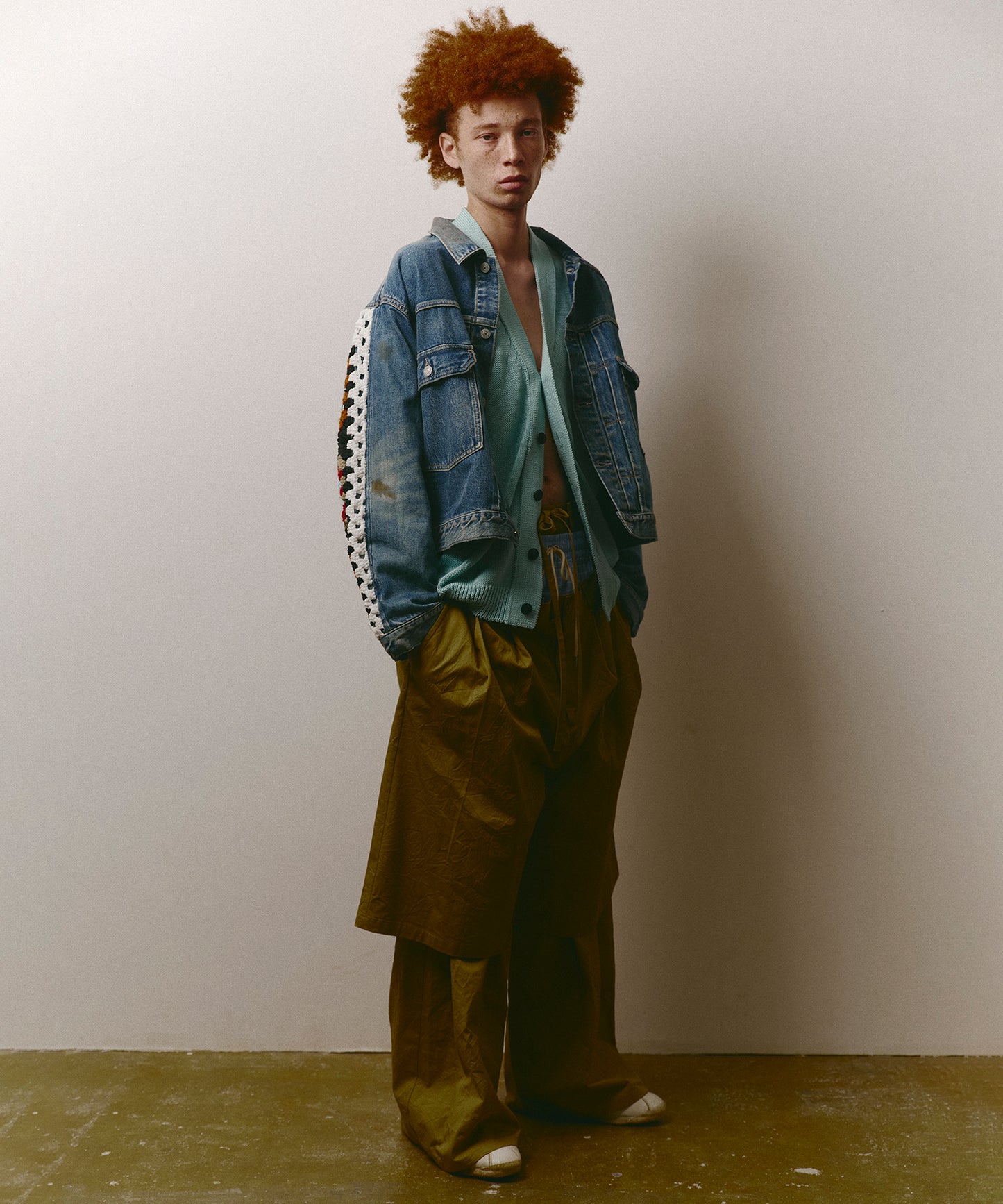 CROCHET DENIM BLOUSON