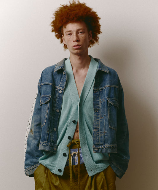 CROCHET DENIM BLOUSON