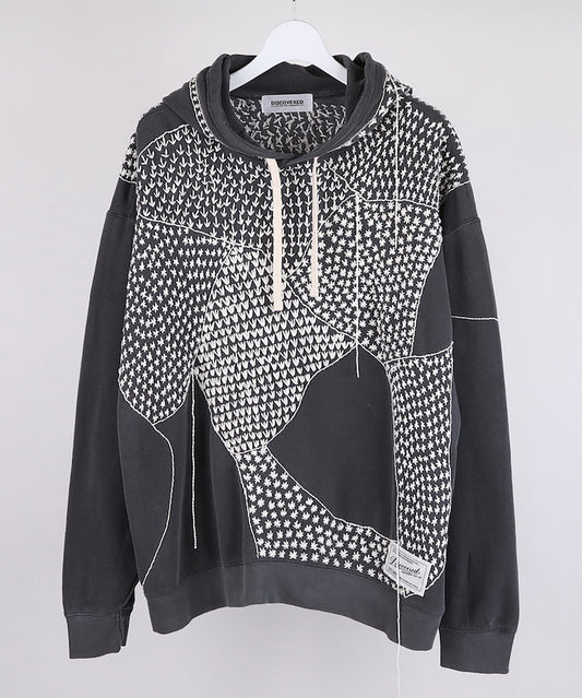 SASHIKO DAMAGE PULLOVER HOODIE