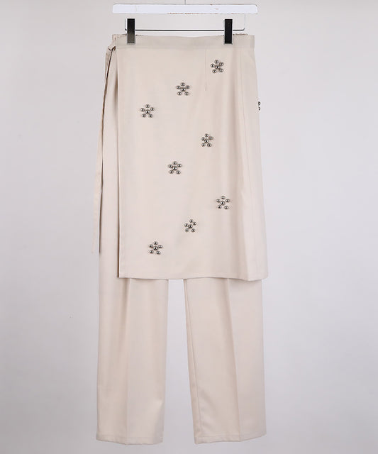 RAMPONI STUDS WRAP SKIRT PANTS