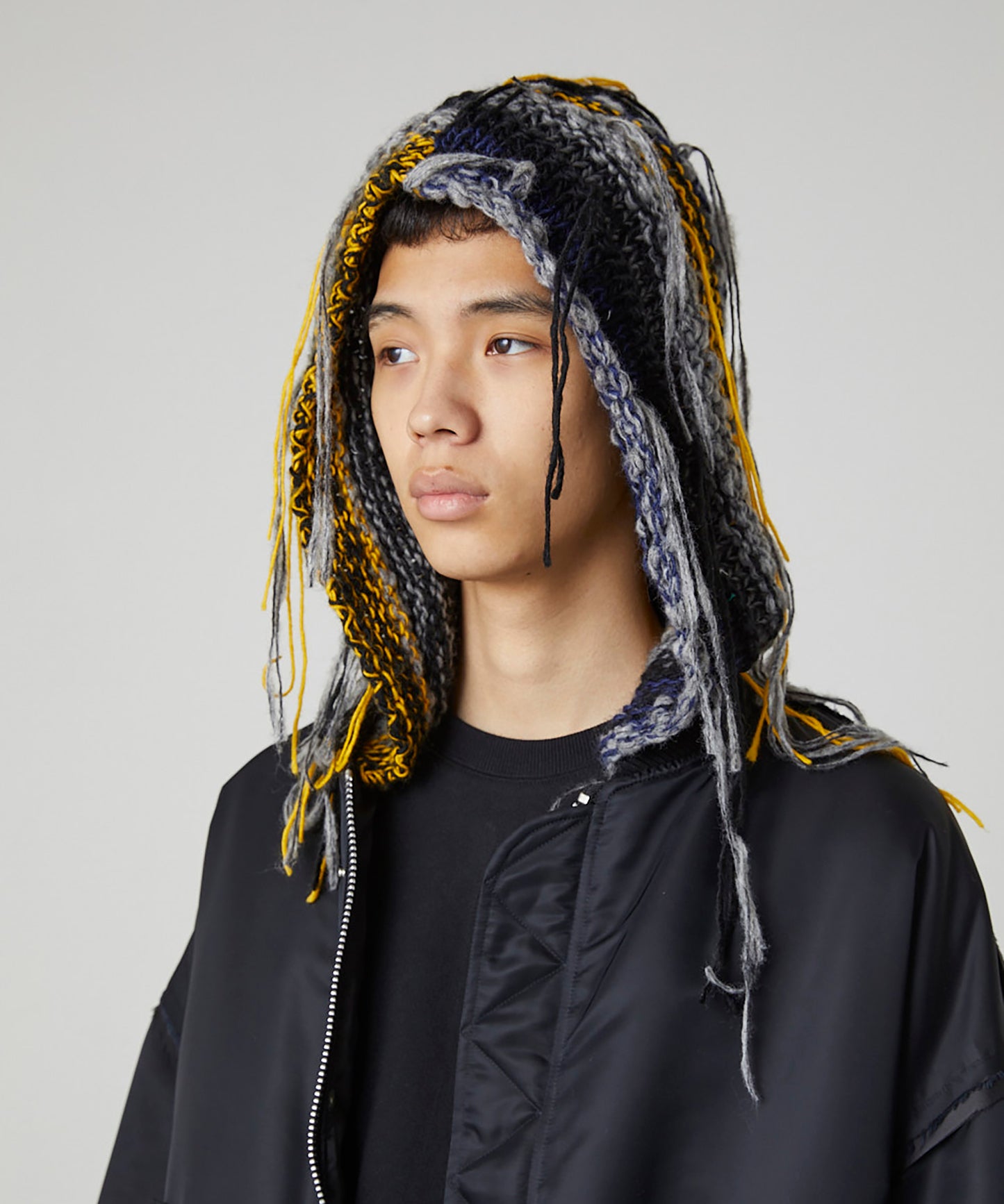 MIX KNIT SLEEVE BLOUSON