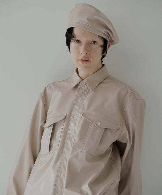 vegan leather beret