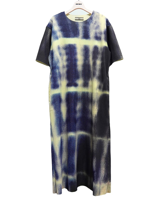 PRINT RIB HALF SLEEVE ONE-PIECE