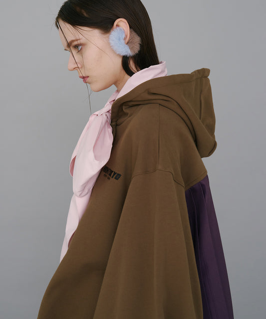 BACK PLEATS SWEAT PARKA