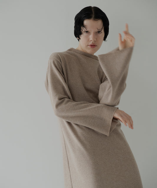 soft wool bottle neck dress