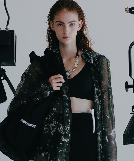 PRINT MESH ZIPUP PARKA