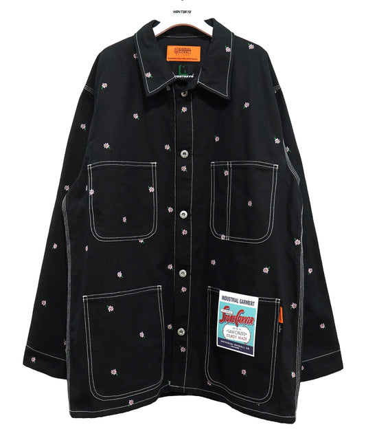 FLOWER EMBROIDERY COVERALLfeat.UNIVERSALOVERALL