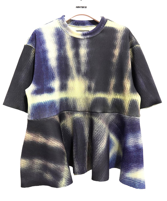 PRINT RIB FLARE HALF SLEEVE C/S