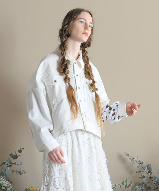 Flower Wide Denim Jacket