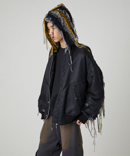 MIX KNIT SLEEVE BLOUSON