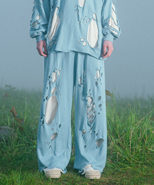DAMAGE LAYERED SWEAT PANTS　