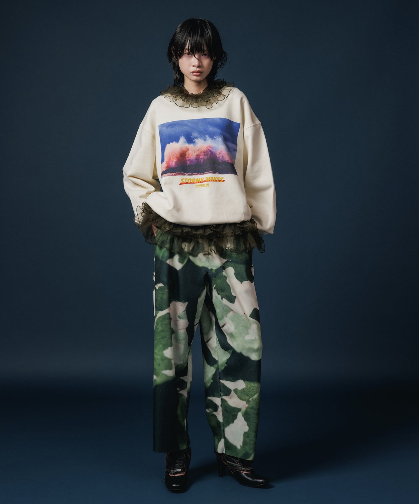 PRINT PULLOVER SWEAT(WAVE)