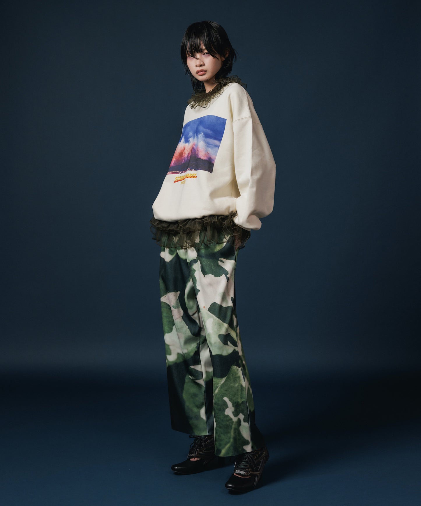 PRINT PULLOVER SWEAT(WAVE)