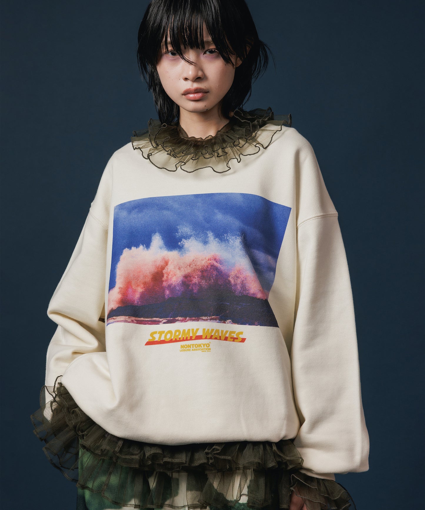 PRINT PULLOVER SWEAT(WAVE)