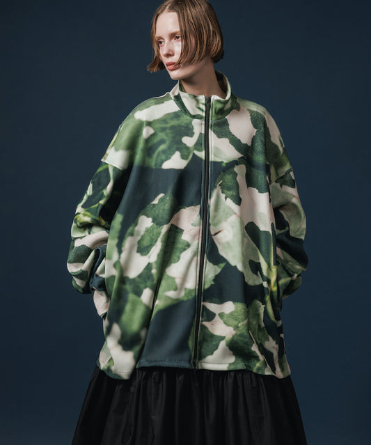 PRINT RIB ZIP-UP BLOUSON