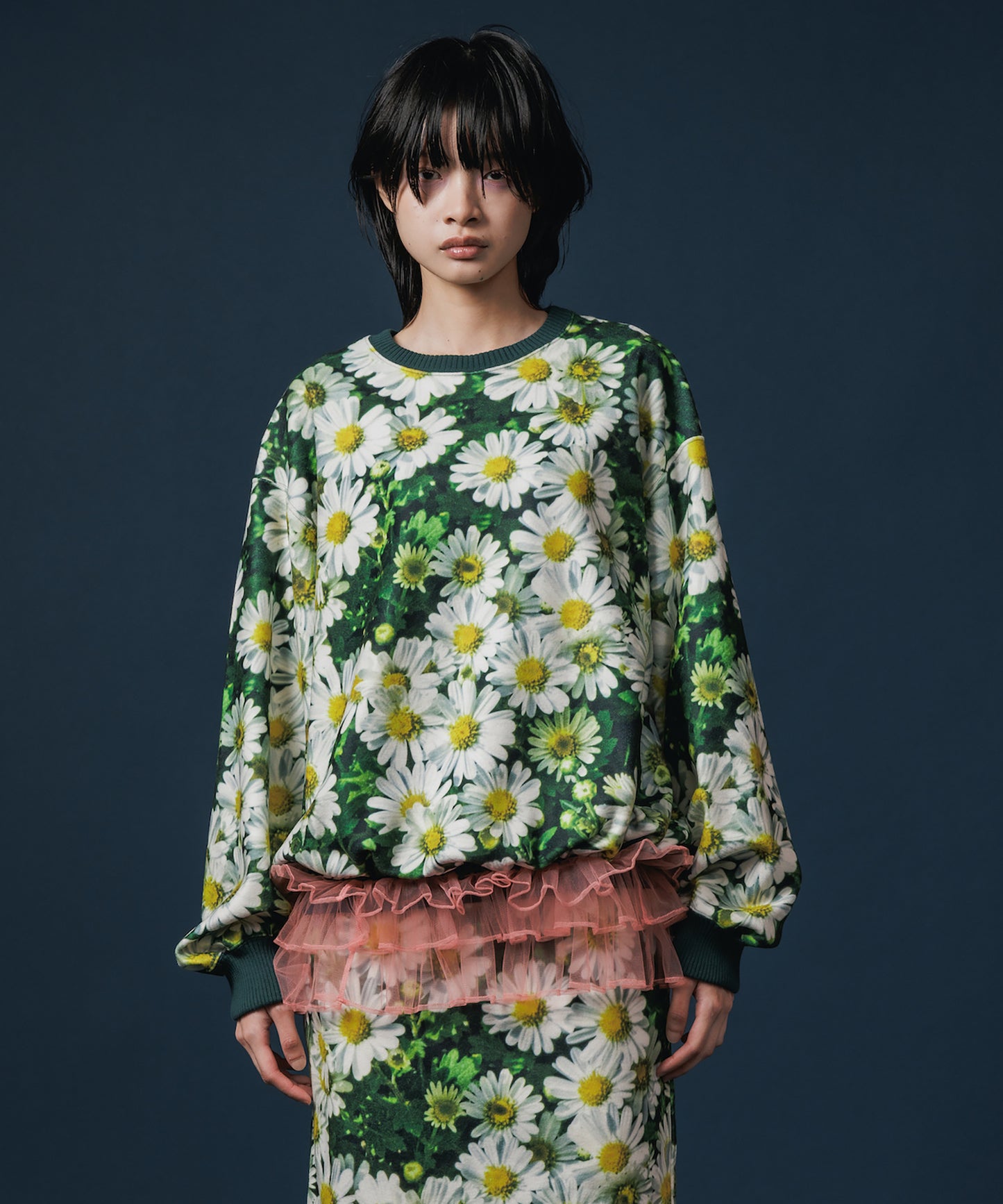 PRINT FLEECE PULLOVER TOP