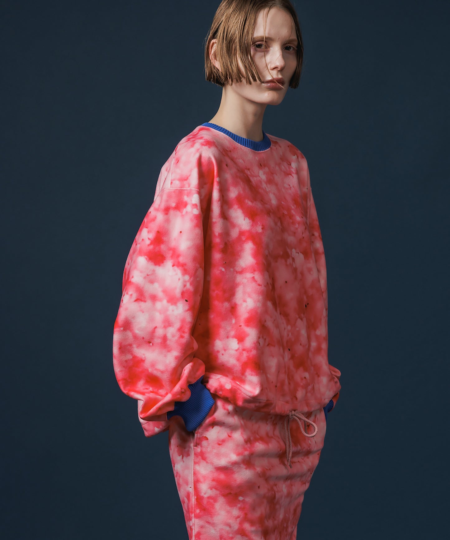 PRINT FLEECE PULLOVER TOP