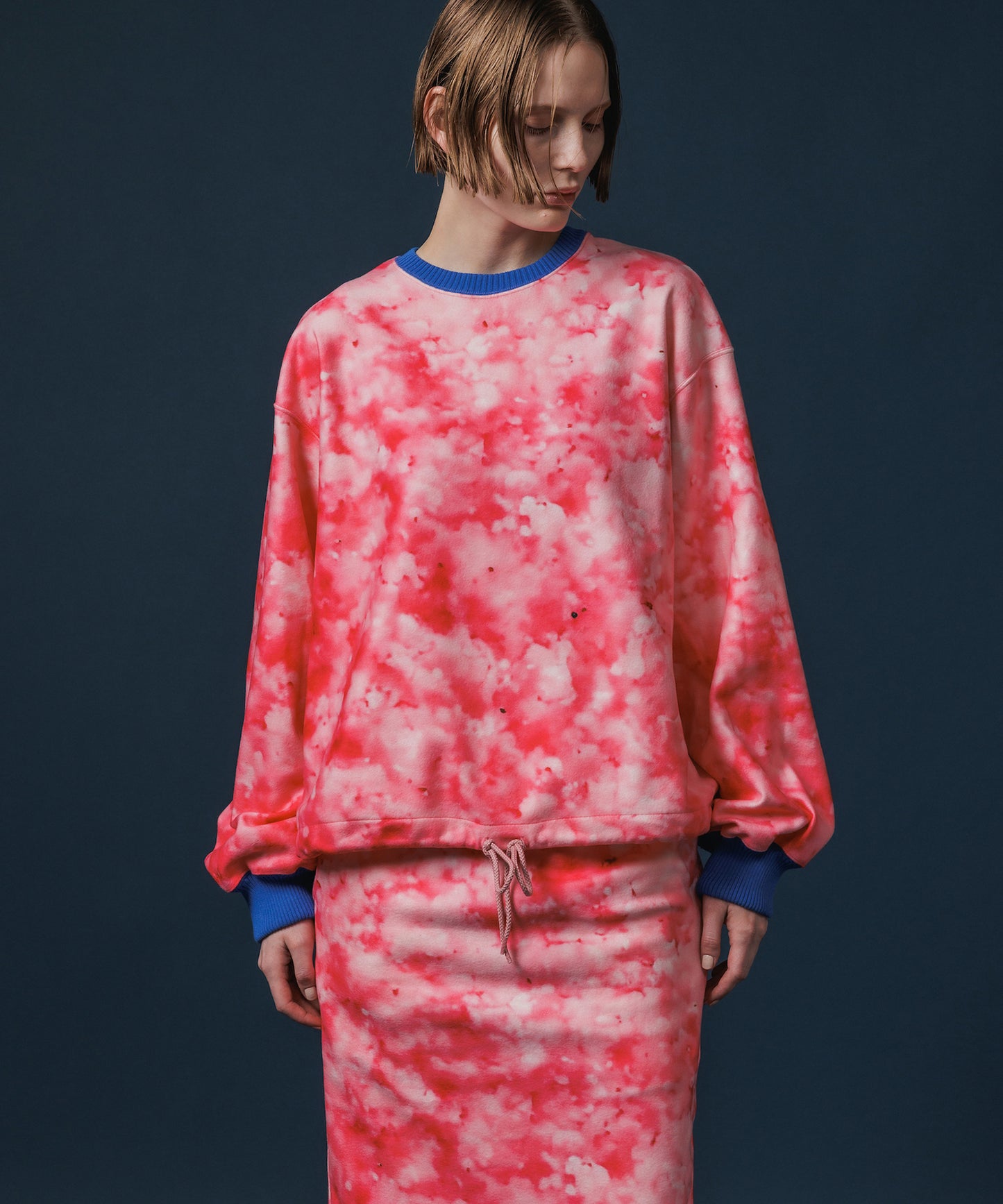 PRINT FLEECE PULLOVER TOP