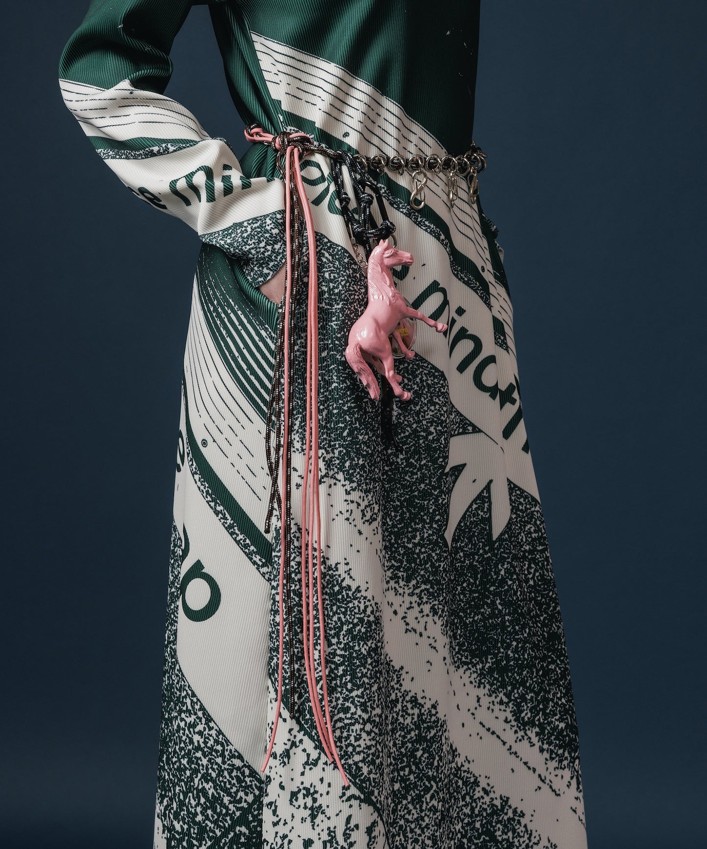 PRINT RIB L/S ONE-PIECE