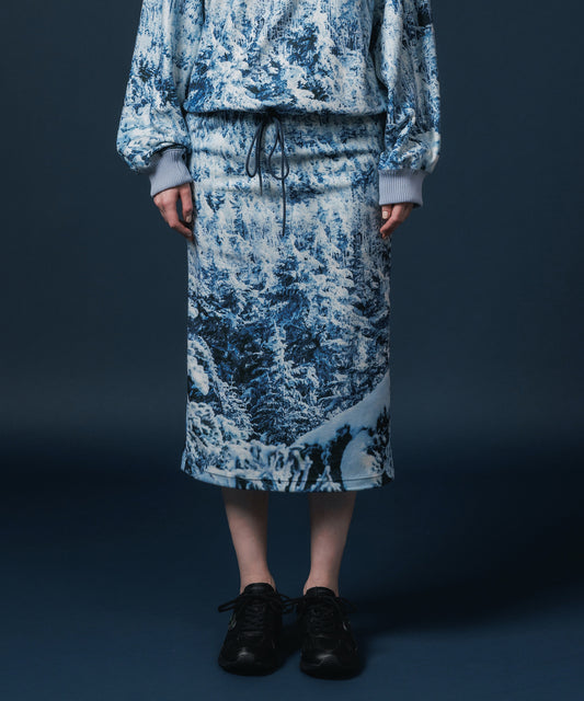 PRINT FLEECE TIGHT SKIRT