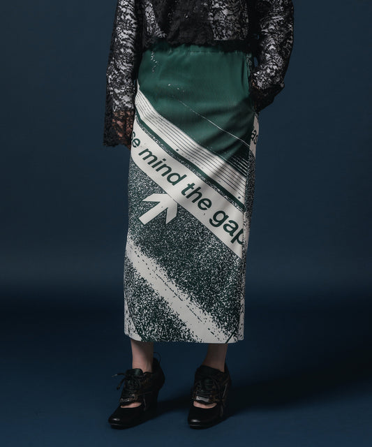 PRINT RIB SKIRT
