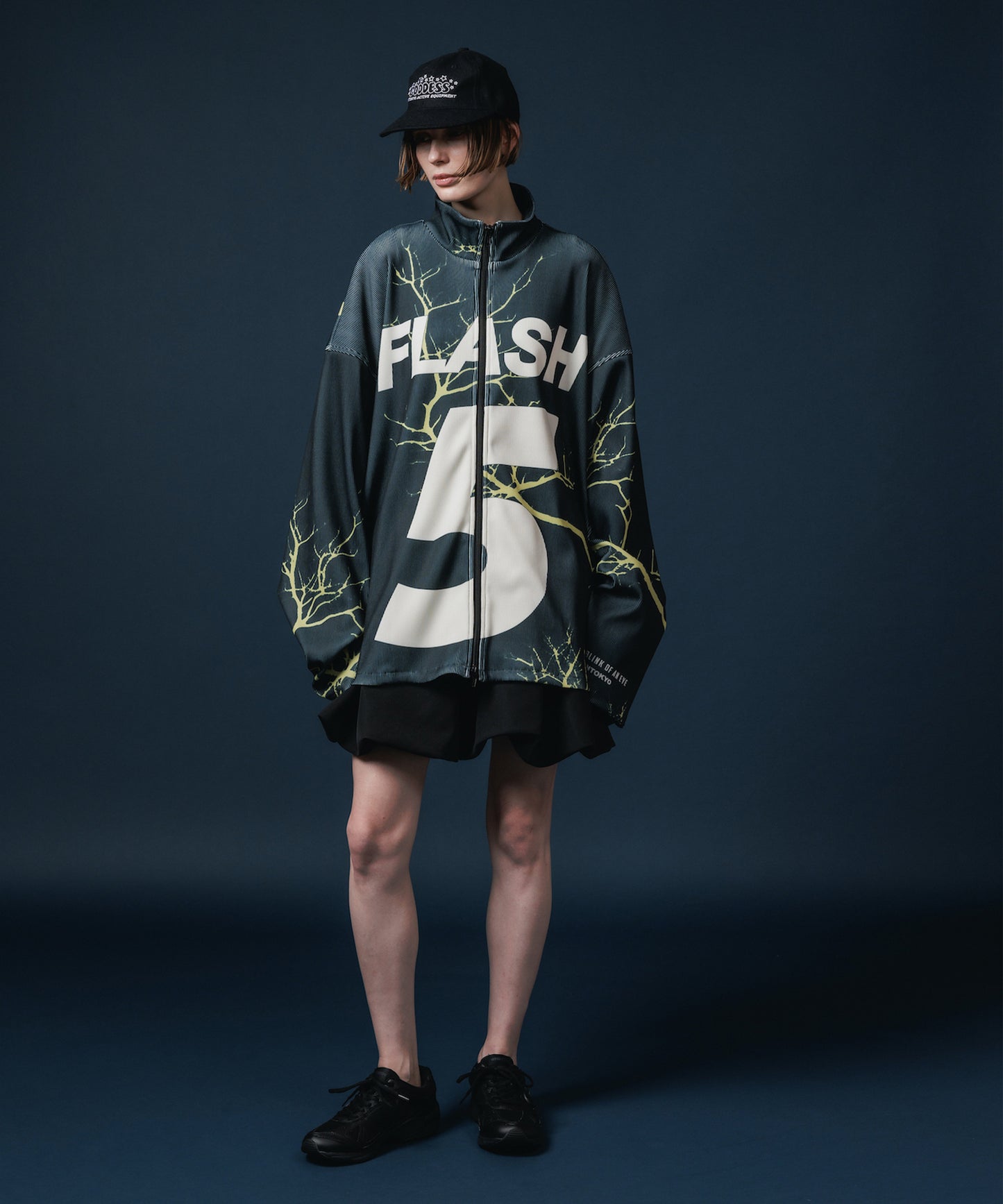 PRINT RIB ZIP-UP BLOUSON