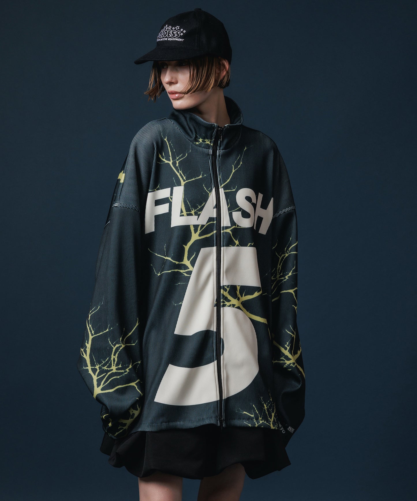 PRINT RIB ZIP-UP BLOUSON