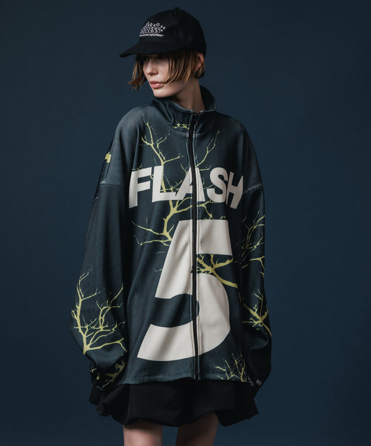 PRINT RIB ZIP-UP BLOUSON