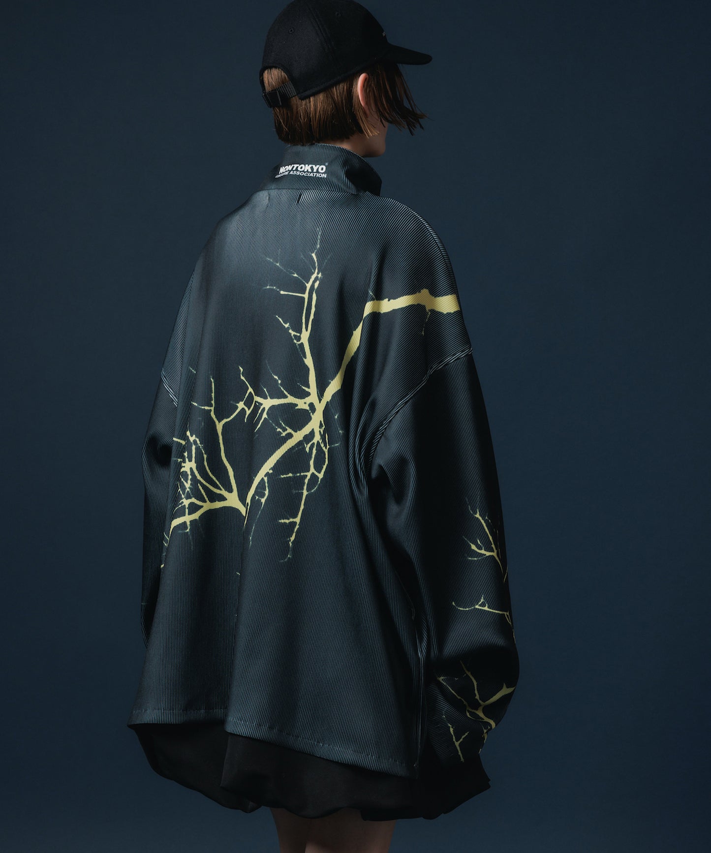 PRINT RIB ZIP-UP BLOUSON