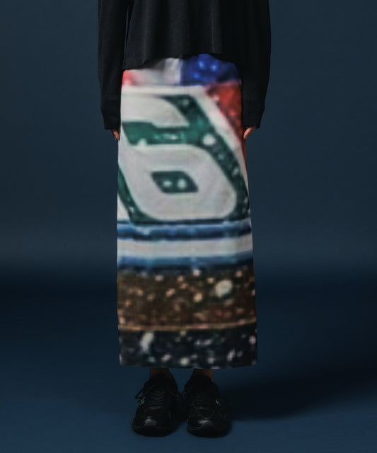 PRINT RIB SKIRT