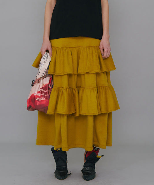 MOHAIR TIERED SKIRT