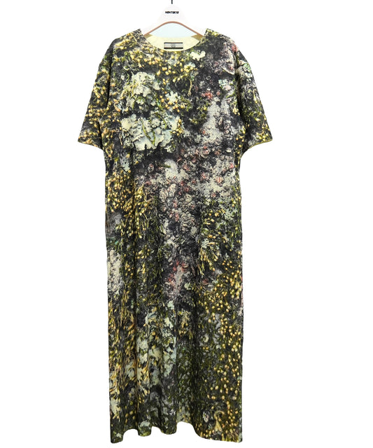 PRINT RIB HALF SLEEVE ONE-PIECE