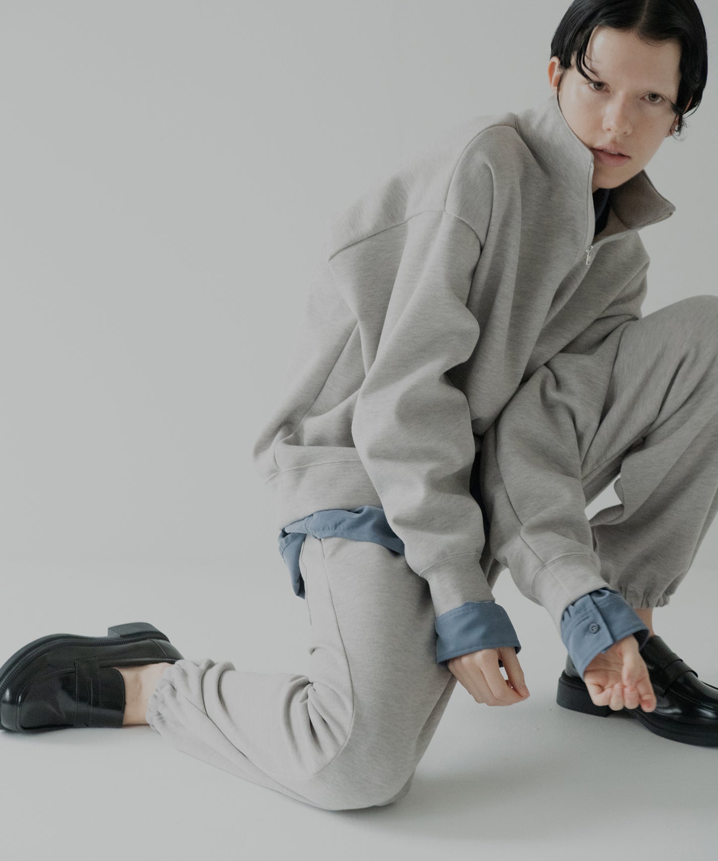 knit melton jogger pants