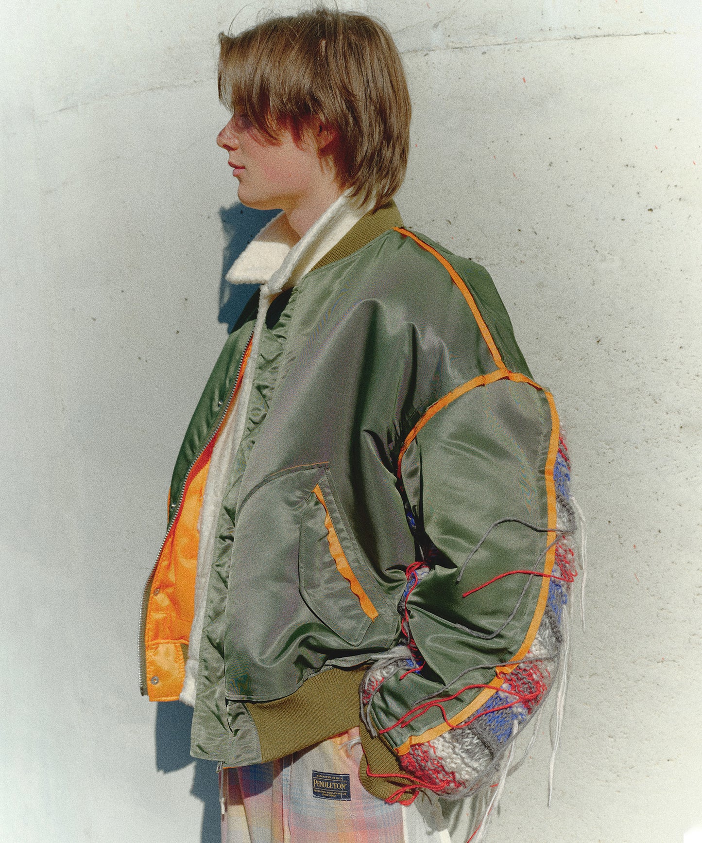 MIX KNIT SLEEVE BLOUSON