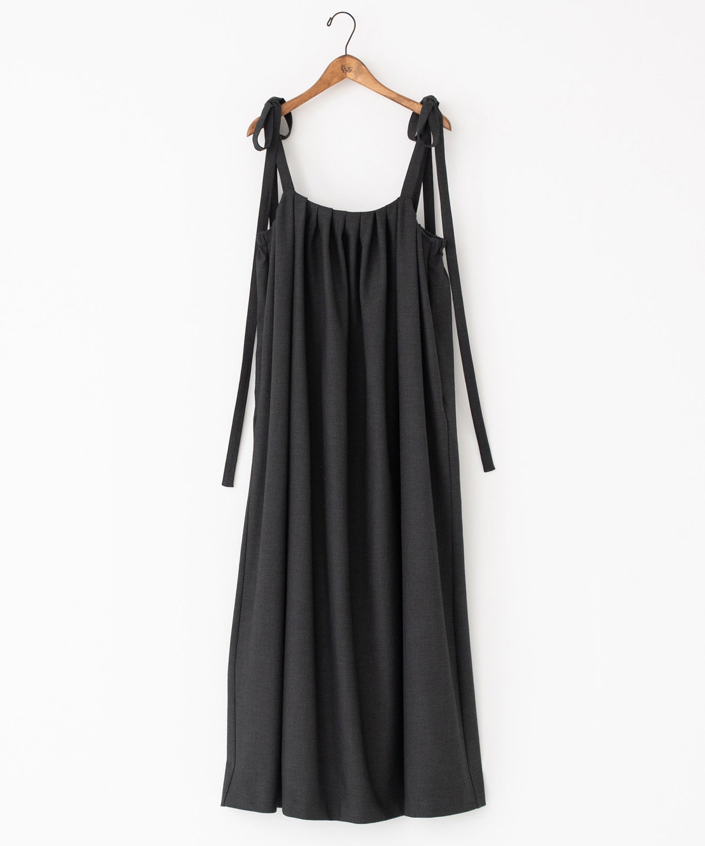 gabardine shoulder tuck dress