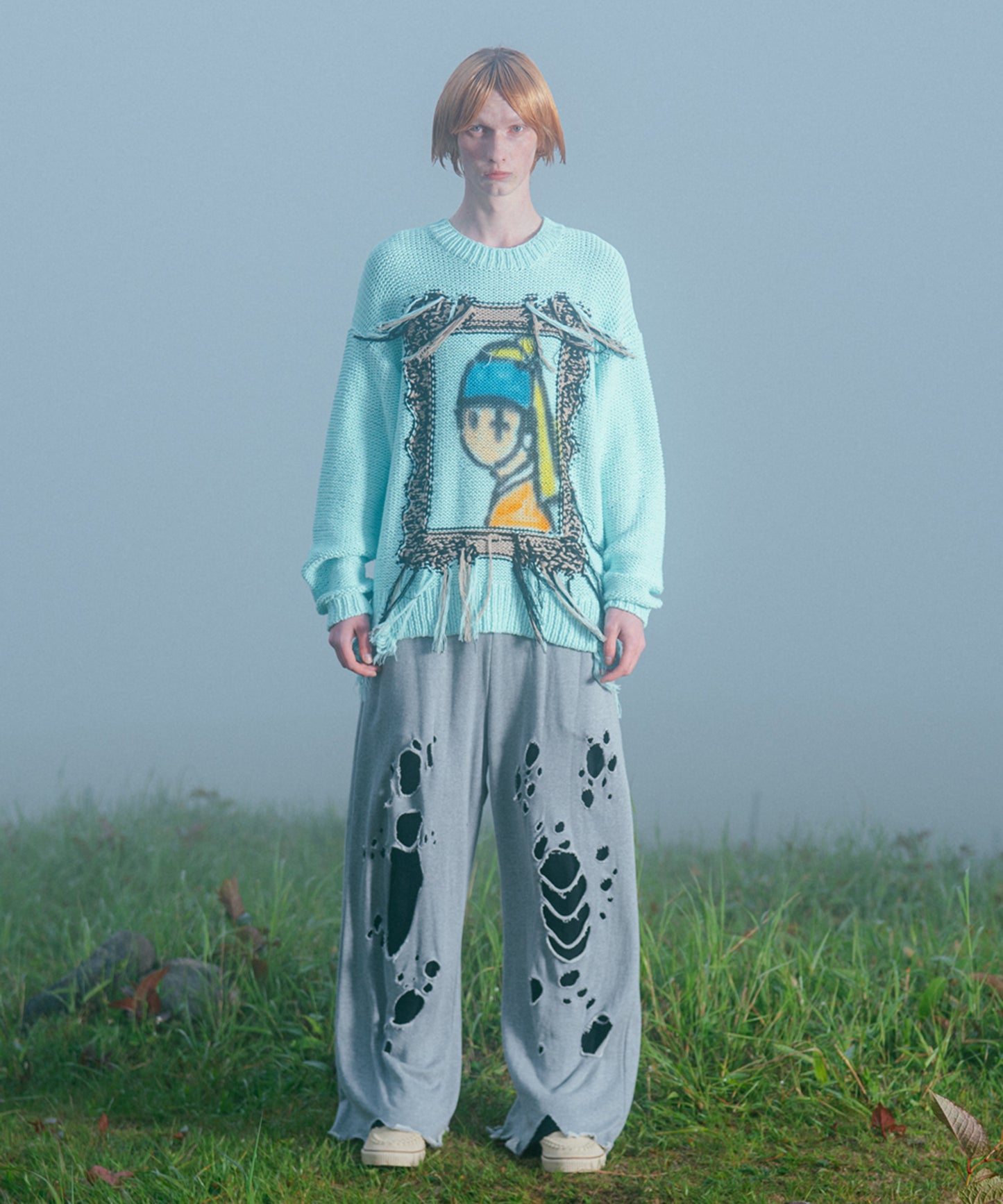 DAMAGE LAYERED SWEAT PANTS　