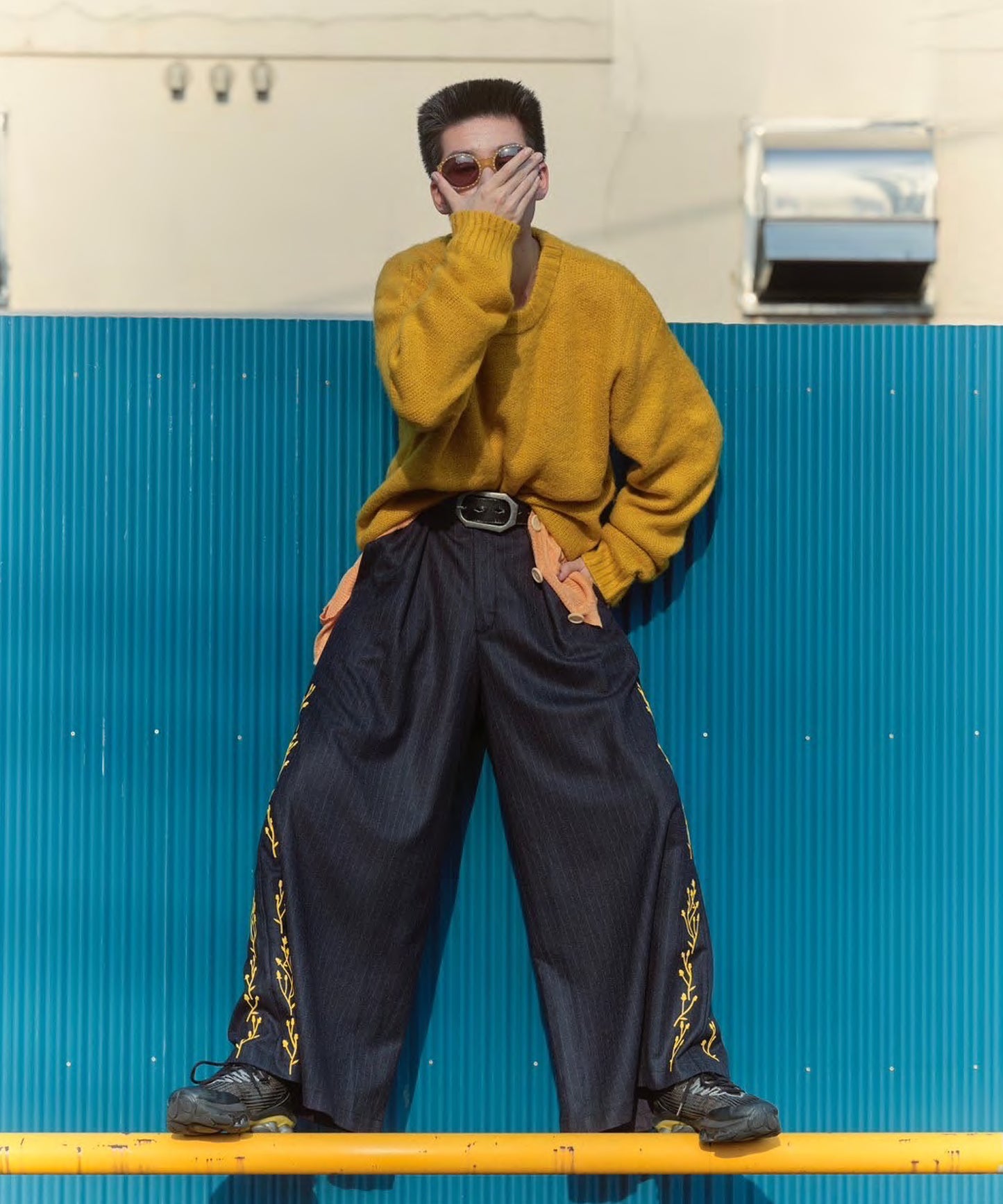 【 Marche Fleur 】Flower Print Wide Pants