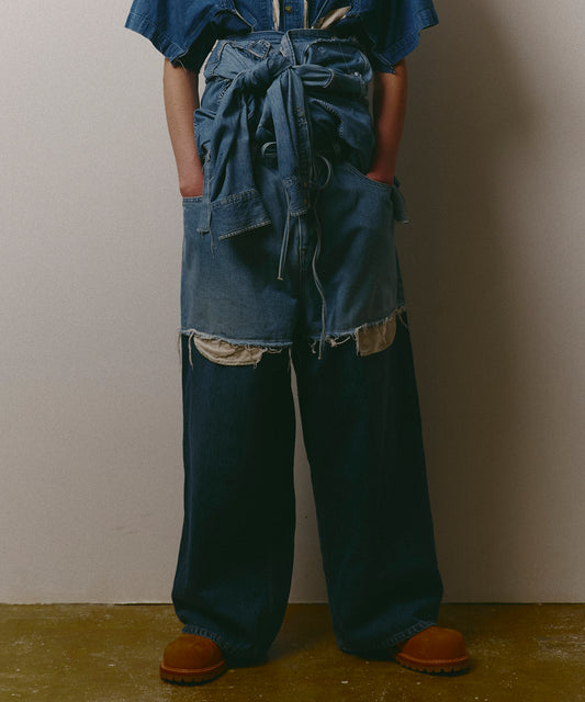 LAYERED DENIM PANTS