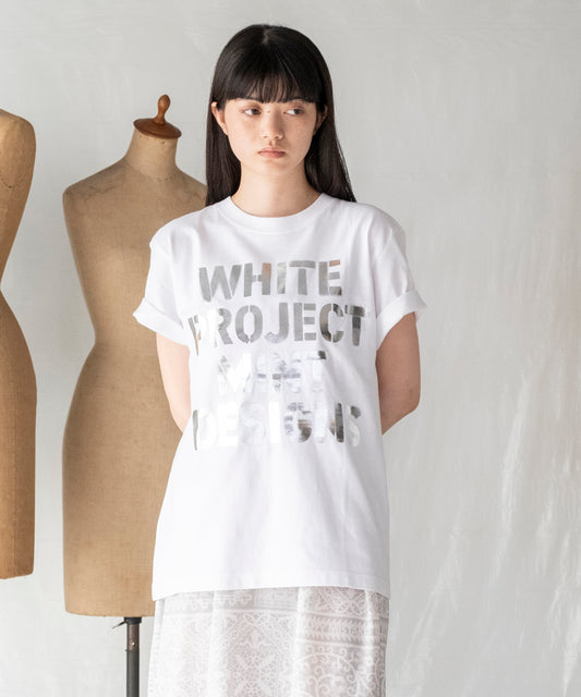 WHITE PROJECT"STENCIL PRINT T-SHIRT / ホワイトプロジェクトステンシルプリントTシャツ