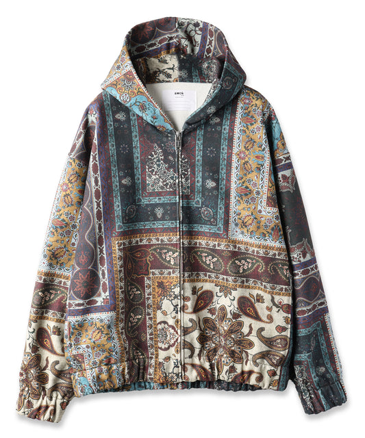 PERSIAN PRINTED ZIPUP HOODIE