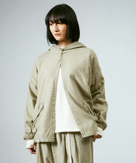 縮絨ウールワイドフーディー