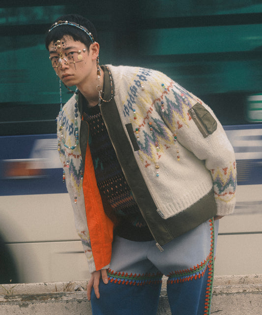 KNIT DOCKING BLOUSON【9月中旬】