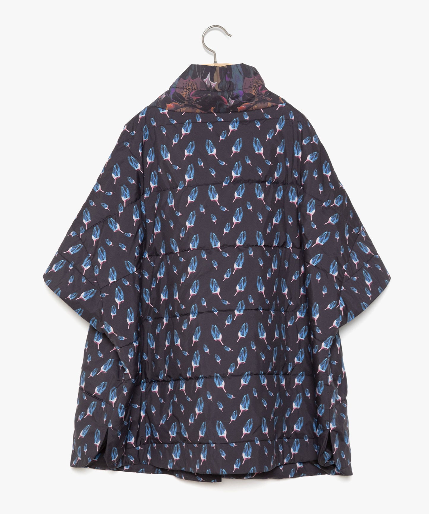 Flower Down Poncho Jacket