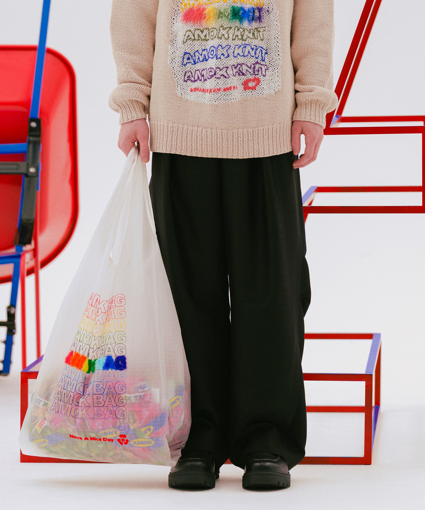 WOOL WIDE TROUSERS