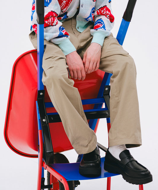 CHINO SIDE TUCK TROUSERS