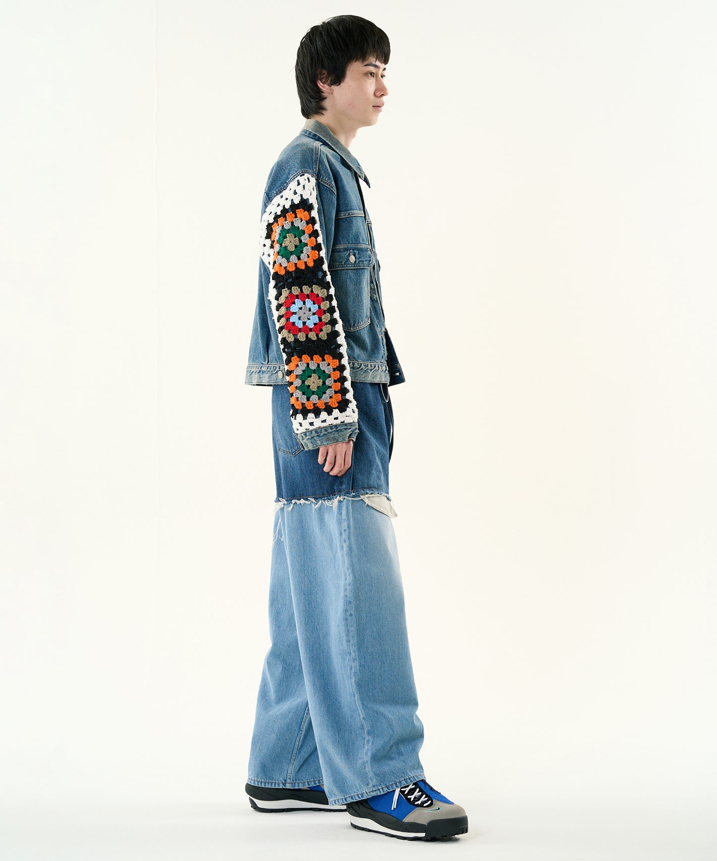 CROCHET DENIM BLOUSON