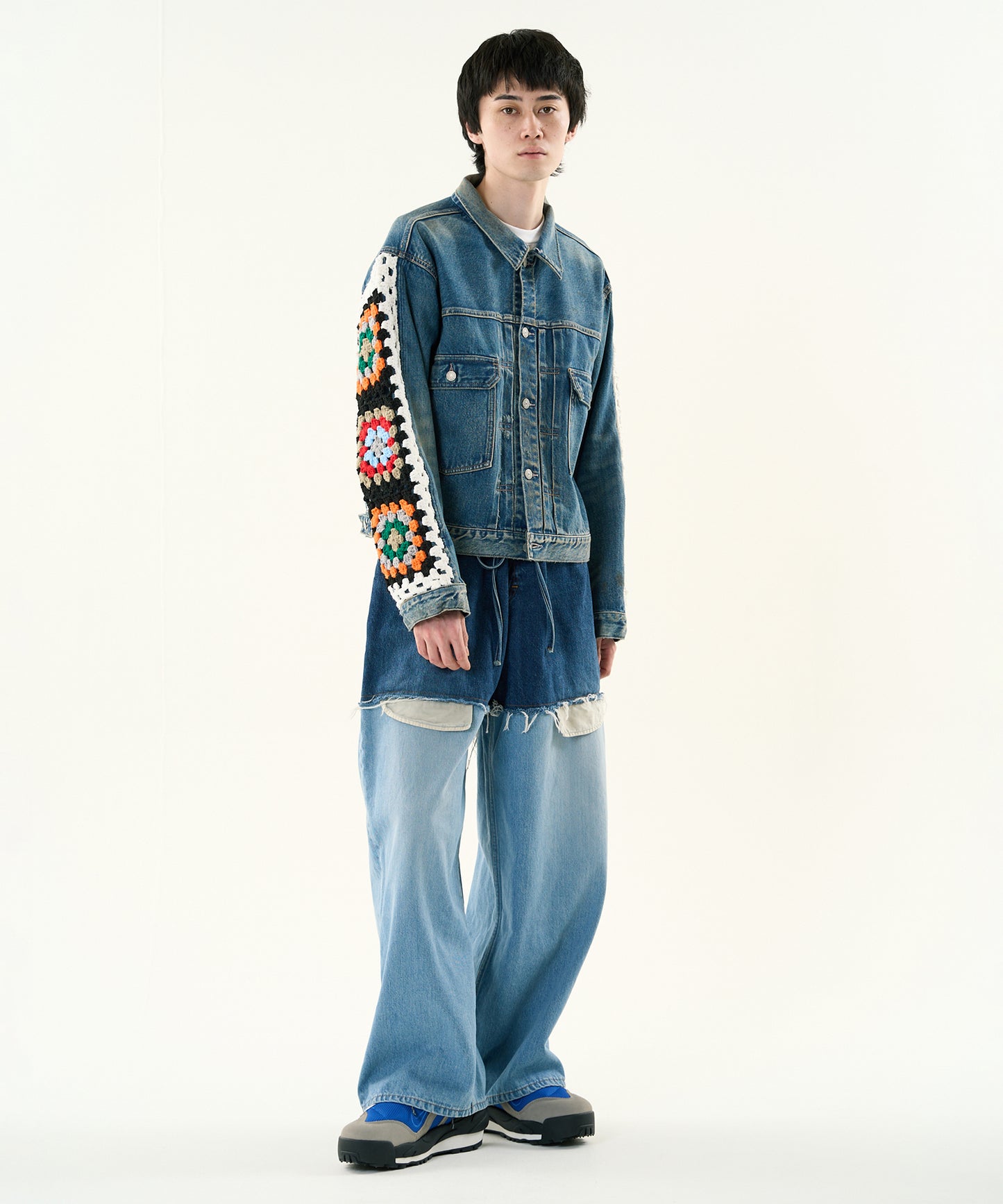 CROCHET DENIM BLOUSON