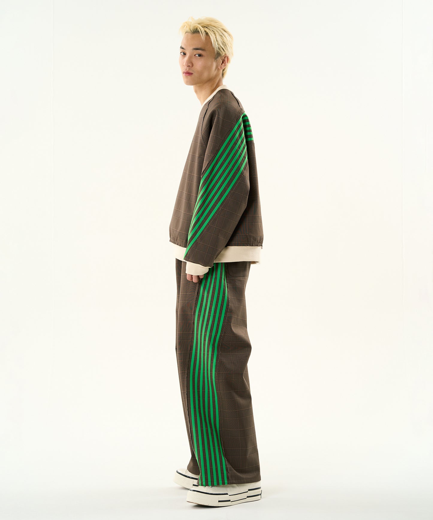 CHECK BONDING LINE TRACK PANTS