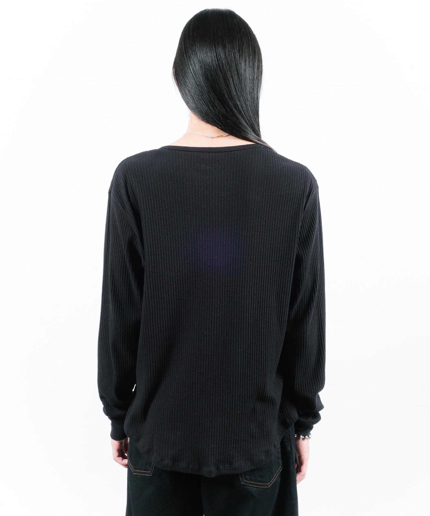 VINTAGE LIGHT RIB HENRY NECK L/S