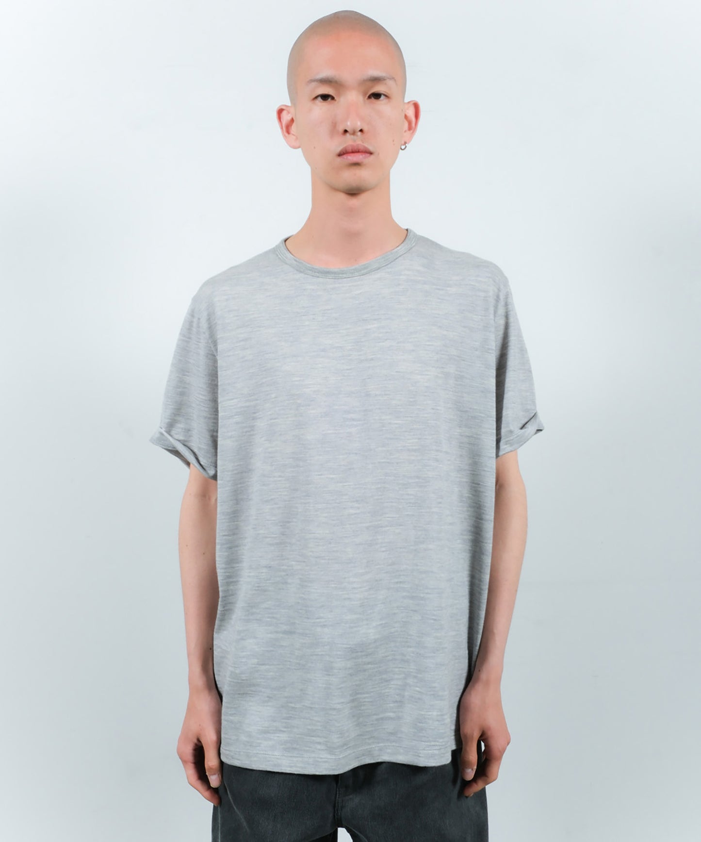 SLEEVE ROLL UP WOOL TEE